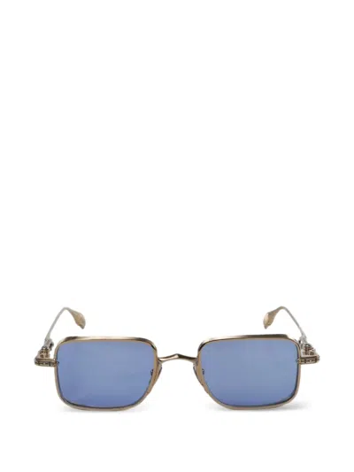 Chrome Hearts Engraved Square-frame Sunglasses In Blue