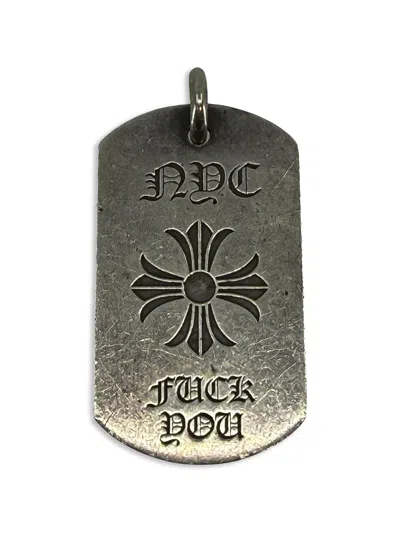 Chrome Hearts Engraved-logo Necklace Pendant In Metallic