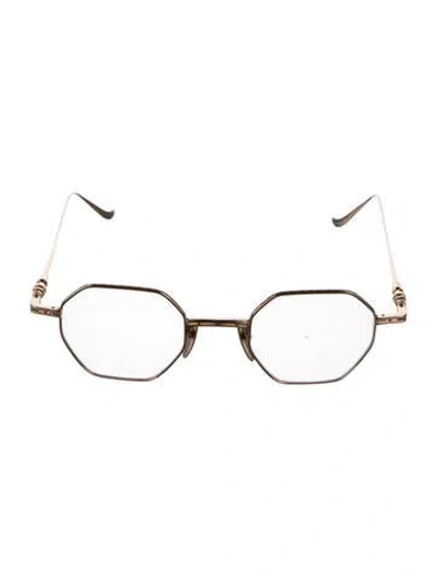Pre-owned Chrome Hearts Evaculation Round Eyeglasses In Gold