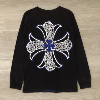 Pre-owned Chrome Hearts Exclusive Blue Flora Cross Logo In Black