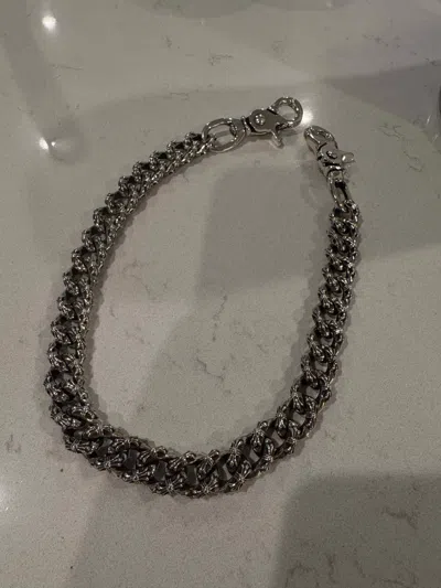 Pre-owned Chrome Hearts Extra Fancy Wallet Chain In Silver