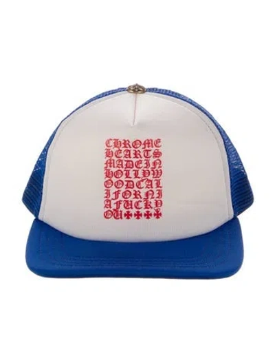 Pre-owned Chrome Hearts Eye Chart Trucker Hat In Multi