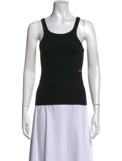 Pre-owned Chrome Hearts Eyechart & Dagger Logo Scoop Neck Top In Black