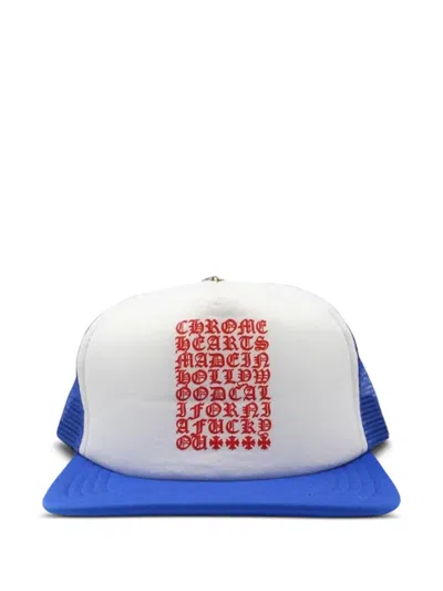 Chrome Hearts Eyechart Trucker Hat In White