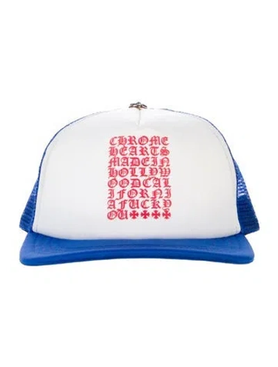 Pre-owned Chrome Hearts Eyechart Trucker Hat In Blue