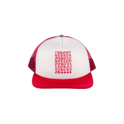 Pre-owned Chrome Hearts Eyechart Trucker Hat 'red' | Men's Size Onesize