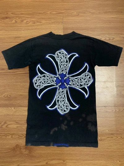 Pre-owned Chrome Hearts Faded Ch Blue Floral Cross Print Shirt In Black