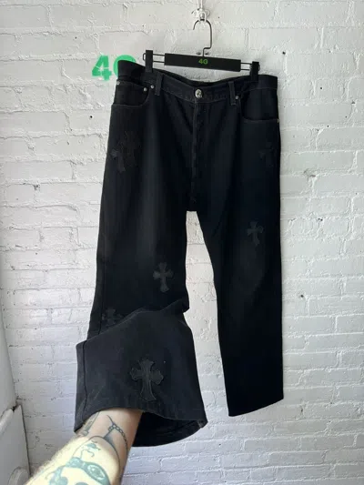 Pre-owned Chrome Hearts Faded  Leather Cross Patch Levi's In Black