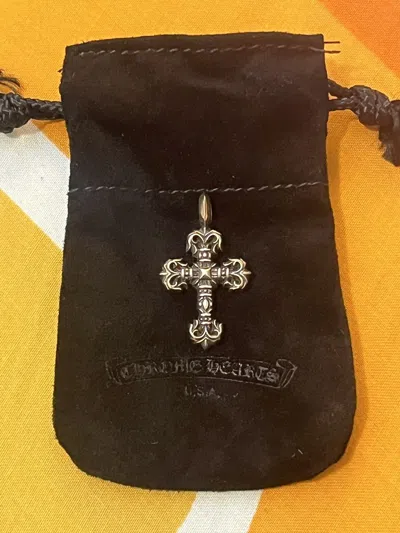 Pre-owned Chrome Hearts Filigree Cross Pendant In Silver