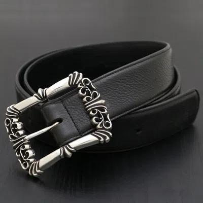 Pre-owned Chrome Hearts Filigree Otj Belt - Size 36 In Black