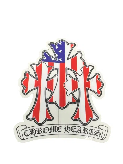 Chrome Hearts Flag Cross Sticker In Red