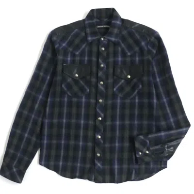Pre-owned Chrome Hearts Flare Cutoff Flannel In Blue
