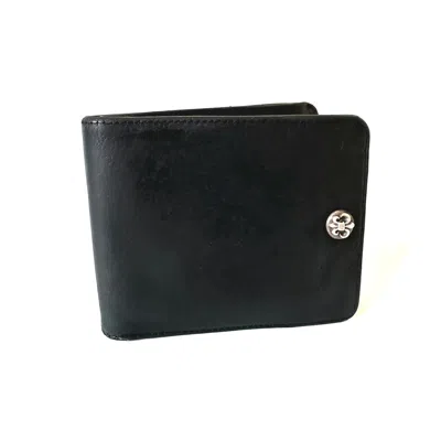 Pre-owned Chrome Hearts Fleur De Lis 1snap Leather Bifold Wallet In Black