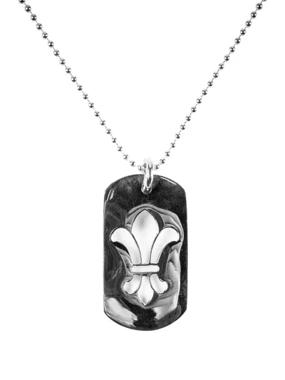 Chrome Hearts Fleur Dog-tag Necklace In Metallic