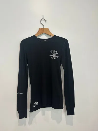 Pre-owned Chrome Hearts Fleur Fuck You Thermal Shirt In Black