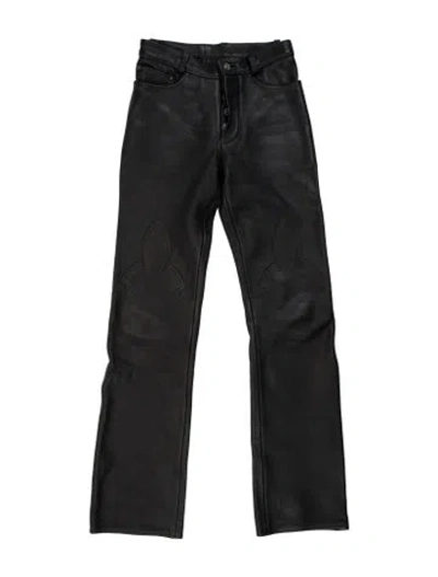 Pre-owned Chrome Hearts Fleur Straight Leg Pants In Black