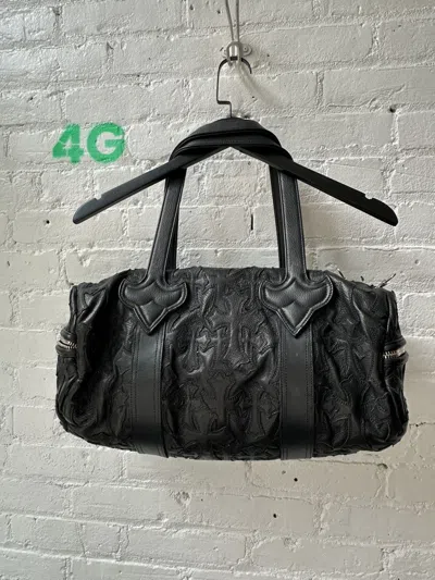 Pre-owned Chrome Hearts Flooded Patch Duffle In Black