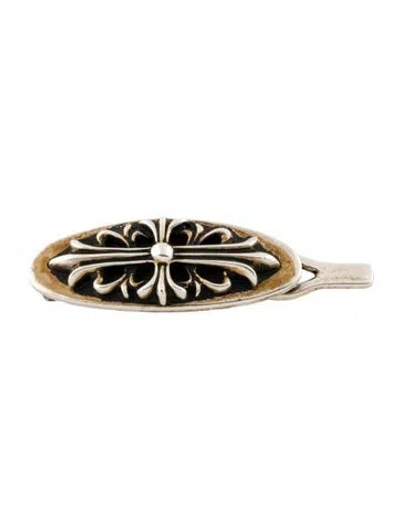Pre-owned Chrome Hearts Floral Cross Hairpin In Silver