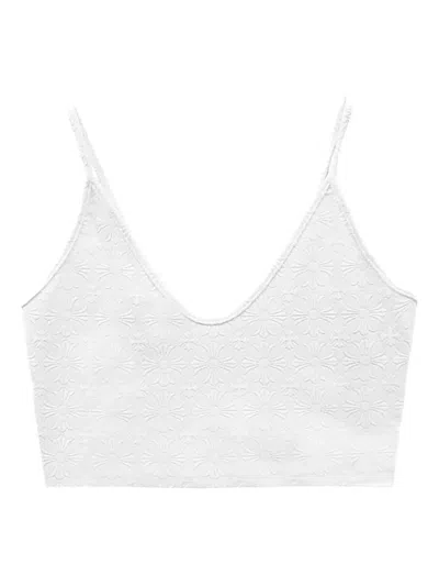 Chrome Hearts Floral-detail Sports Bra In White