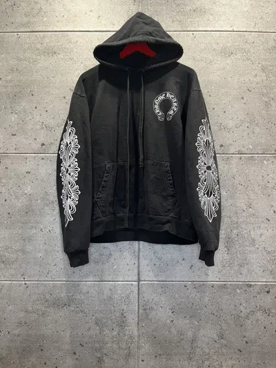 Pre-owned Chrome Hearts Floral Horseshoe Hoodie In Black