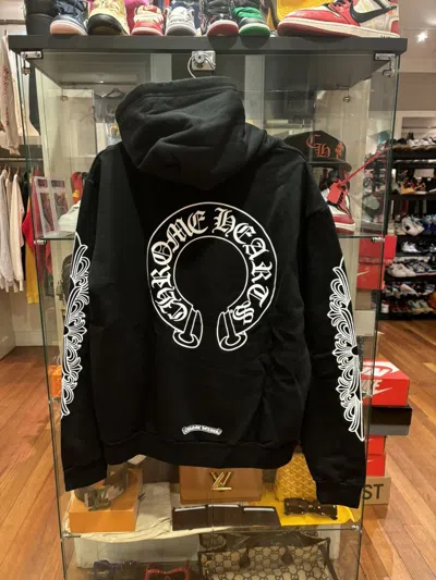 Pre-owned Chrome Hearts Floral Horseshoe Hoodie Black