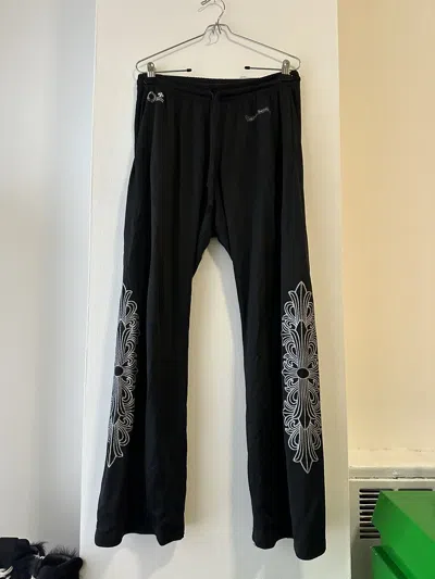 Pre-owned Chrome Hearts Floral Mesh Flare Pants In Black