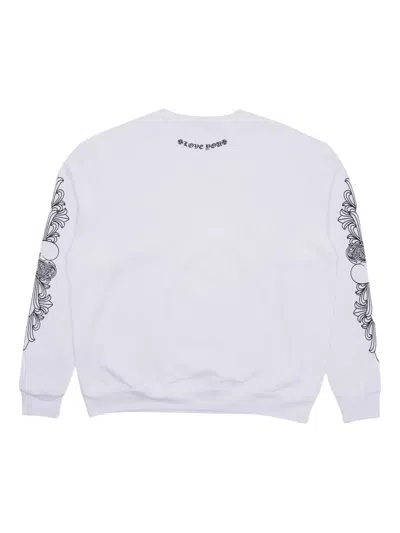 Chrome Hearts Floral-print Crew-neck Sweatshirt In White