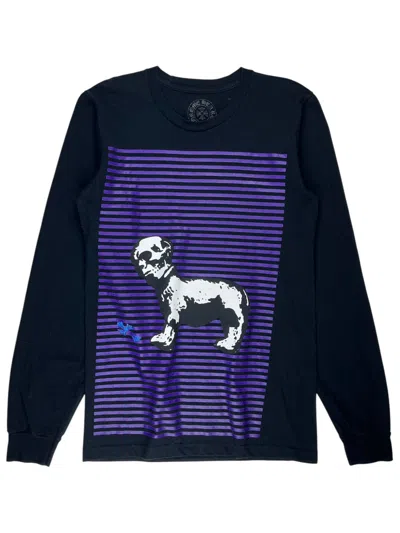 Pre-owned Chrome Hearts Foti Dog Skull Purple Longsleeve Tshirt In Black