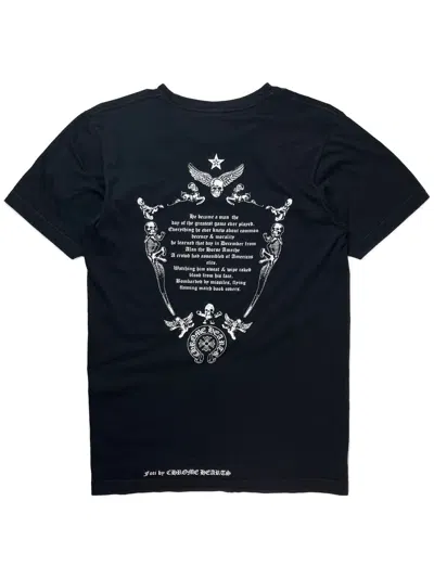 Pre-owned Chrome Hearts Foti Skull Horseshoe Logo Tshirt In Black