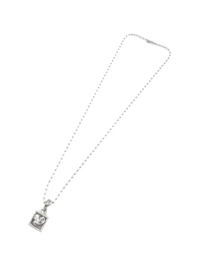 Chrome Hearts Framed Heart Square Pendant Necklace In Silver