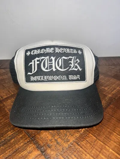 Pre-owned Chrome Hearts Fuck Trucker Hat In Black
