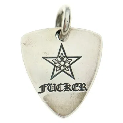 Pre-owned Chrome Hearts Fucker Guitar Pick Pendant Silver