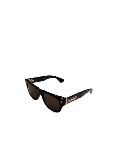 Chrome Hearts Geometric Sunglasses In Burgundy