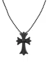 Chrome Hearts Glitter Cross-pendant Necklace In Black