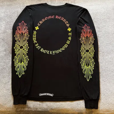 Pre-owned Chrome Hearts Gradient Long Sleeve Graphic T Shirt Men's M In Black