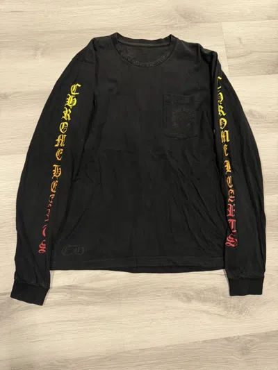 Pre-owned Chrome Hearts Gradient Sleeve Long Sleeve Tee In Black