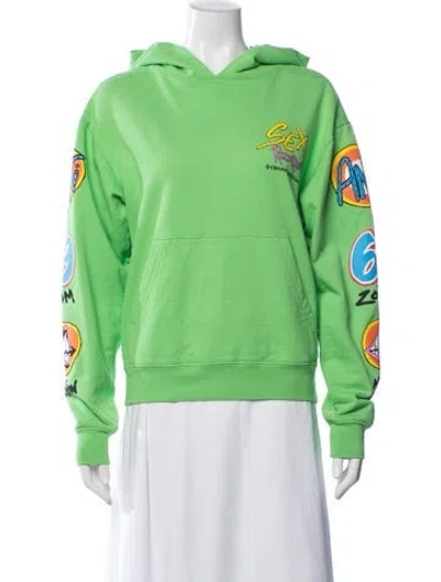 Pre-owned Chrome Hearts Graphic Print Crew Neck Hoodie In Green