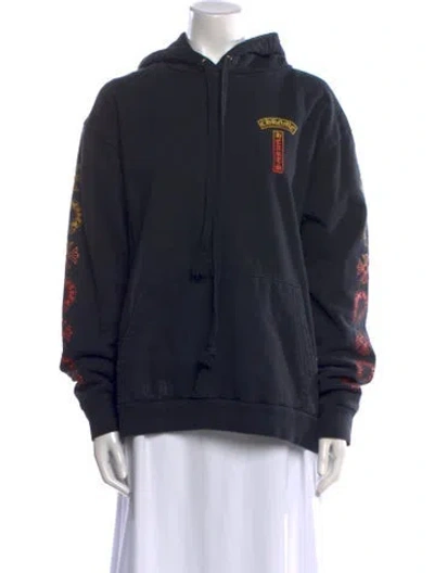 Pre-owned Chrome Hearts Graphic Print Crew Neck Sweatshirt In Black