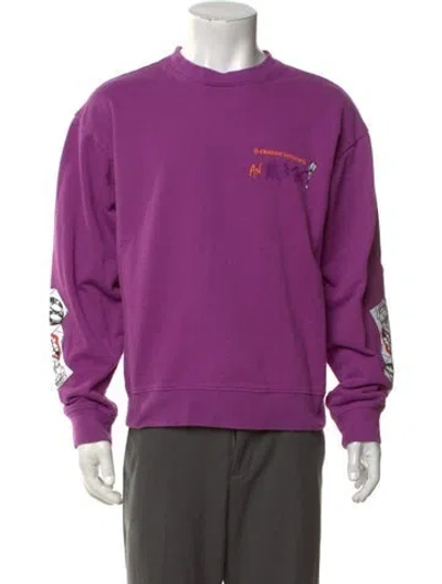 Pre-owned Chrome Hearts Graphic Print Crew Neck Sweatshirt In Purple