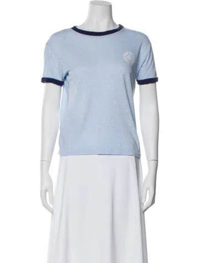 Pre-owned Chrome Hearts Graphic Print Crew Neck T-shirt In Blue