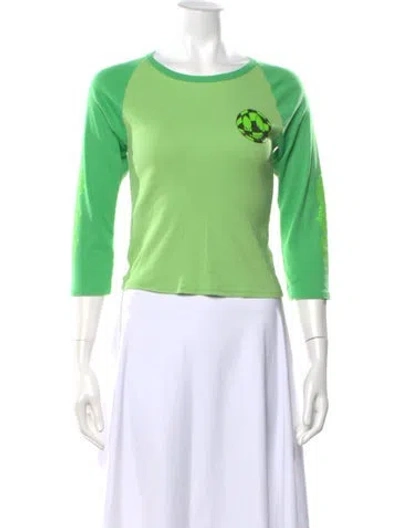 Pre-owned Chrome Hearts Graphic Print Crew Neck T-shirt In Green