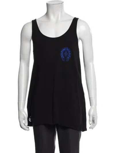 Pre-owned Chrome Hearts Graphic Print Scoop Neck T-shirt In Blue