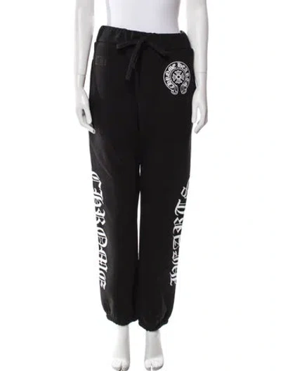 Pre-owned Chrome Hearts Graphic Print Skinny Leg Pants In Black