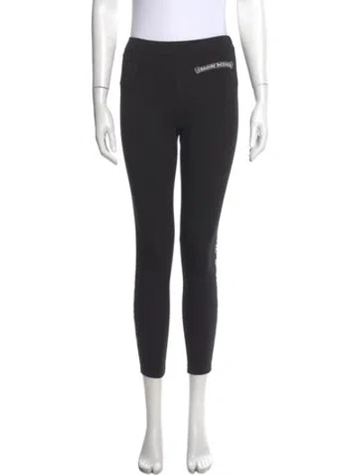 Pre-owned Chrome Hearts Graphic Print Skinny Leg Pants In Black