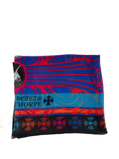 Chrome Hearts Graphic-print Scarf In Blue