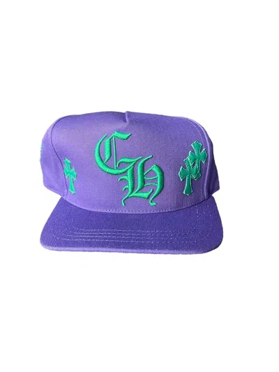Pre-owned Chrome Hearts Green Cross Patch Purple & Green Ch Hat