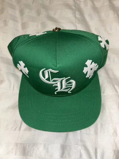 Pre-owned Chrome Hearts Green Hat W/ White Patches In Blue