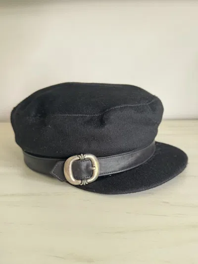 Pre-owned Chrome Hearts Gunslinger Buckle Cashmere Captain's Hat Small In Black