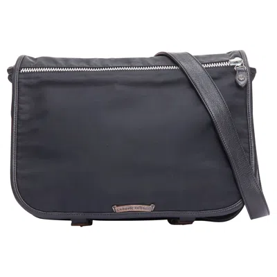 Chrome Hearts Gunslinger Nylon Logo Satchel Crossbody Bag In Black