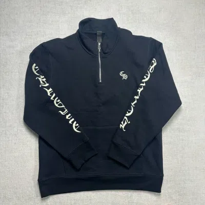 Chrome Hearts Triple Cross Embroidered Half Zip Hoodie
